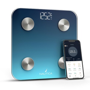 image:imageNautica Body Tracker Digital Bathroom Scale BluetoothEnabled Smart Scale with BMI Body Fat Muscle Mass Tracking amp More Syncs with Smartphone App for Body Composition Tracking 396 LbsNavy Blue