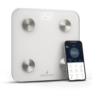 image:imageNautica Body Tracker Digital Bathroom Scale BluetoothEnabled Smart Scale with BMI Body Fat Muscle Mass Tracking amp More Syncs with Smartphone App for Body Composition Tracking 396 LbsWhite