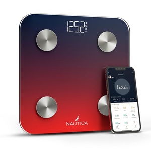 image:imageNautica Body Tracker Digital Bathroom Scale BluetoothEnabled Smart Scale with BMI Body Fat Muscle Mass Tracking amp More Syncs with Smartphone App for Body Composition Tracking 396 LbsNavy Red