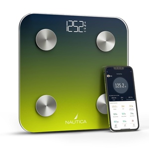 image:imageNautica Body Tracker Digital Bathroom Scale BluetoothEnabled Smart Scale with BMI Body Fat Muscle Mass Tracking amp More Syncs with Smartphone App for Body Composition Tracking 396 LbsNavy Yellow