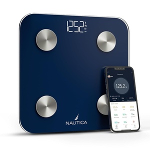 image:imageNautica Body Tracker Digital Bathroom Scale BluetoothEnabled Smart Scale with BMI Body Fat Muscle Mass Tracking amp More Syncs with Smartphone App for Body Composition Tracking 396 LbsNavy