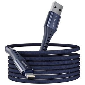 image:imageNautica C65 Charging Cable USB A to Lightning Cable for UltraFast Charging Durable Braided Design 12W 480 MbpsNavy