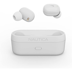 image:imageNautica T300 True Wireless Earbuds Bluetooth v50 TWS inEar Earphones with Builtin Mic Wireless Bluetooth Earbuds MicroUSB Charging Case Touch Control Ergonomic Design SweatProof Off White