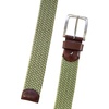 image:imageNautica Mens Casual Leather Belt  Everyday  Classic  Pants  Jeans  Khakis  Chinos  Metal BuckleBraided Webbing  Moss