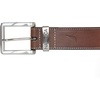 image:imageNautica Mens Casual Leather Belt  Everyday  Classic  Pants  Jeans  Khakis  Chinos  Metal BuckleEngraved Keeper  Brown