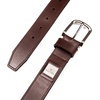 image:imageNautica Mens Casual Leather Belt  Everyday  Classic  Pants  Jeans  Khakis  Chinos  Metal BuckleEngraved Logo  Brown