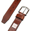 image:imageNautica Mens Casual Leather Belt  Everyday  Classic  Pants  Jeans  Khakis  Chinos  Metal BuckleEngraved Logo  Tan