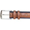 image:imageNautica Mens Casual Leather Belt  Everyday  Classic  Pants  Jeans  Khakis  Chinos  Metal BuckleSignature Canvas  Cognac
