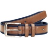 image:imageNautica Mens Casual Leather Belt  Everyday  Classic  Pants  Jeans  Khakis  Chinos  Metal BuckleSignature Canvas  Cognac