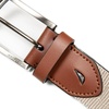 image:imageNautica Mens Casual Leather Belt  Everyday  Classic  Pants  Jeans  Khakis  Chinos  Metal BuckleWebbing Logo  Khaki