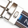image:imageNautica Mens Reversible Leather Belt  2in1  Classic  Everyday  Business  Work  Dress  Casual  Metal BuckleFlag Logo  Brown