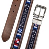 image:imageNautica Mens Reversible Leather Belt  2in1  Classic  Everyday  Business  Work  Dress  Casual  Metal BuckleFlag Pattern  Cognac