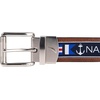 image:imageNautica Mens Reversible Leather Belt  2in1  Classic  Everyday  Business  Work  Dress  Casual  Metal BuckleFlag Pattern  Cognac