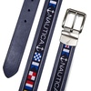 image:imageNautica Mens Reversible Leather Belt  2in1  Classic  Everyday  Business  Work  Dress  Casual  Metal BuckleFlag Pattern  Navy
