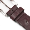 image:imageNautica Mens Signature Leather and Canvas Belt  Ribbon Detail  Flag Design  Classic  Casual  Metal BuckleEmbossed Logo  Brown