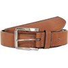 image:imageNautica Mens Signature Leather and Canvas Belt  Ribbon Detail  Flag Design  Classic  Casual  Metal BuckleEmbossed Logo  Tan