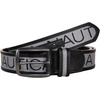 image:imageNautica Mens Signature Leather and Canvas Belt  Ribbon Detail  Flag Design  Classic  Casual  Metal BuckleSignature Logo  Grey