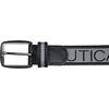 image:imageNautica Mens Signature Leather and Canvas Belt  Ribbon Detail  Flag Design  Classic  Casual  Metal BuckleSignature Logo  Grey