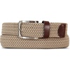 image:imageNautica Mens Casual Leather Belt  Everyday  Classic  Pants  Jeans  Khakis  Chinos  Metal BuckleBraided Webbing  Khaki