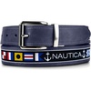 image:imageNautica Mens Reversible Leather Belt  2in1  Classic  Everyday  Business  Work  Dress  Casual  Metal BuckleFlag Pattern  Navy