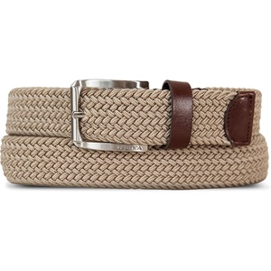image:imageNautica Mens Casual Leather Belt  Everyday  Classic  Pants  Jeans  Khakis  Chinos  Metal BuckleBraided Webbing  Khaki