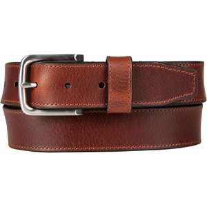 image:imageNautica Mens Casual Leather Belt  Everyday  Classic  Pants  Jeans  Khakis  Chinos  Metal BuckleEngraved Logo  Tan