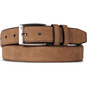 image:imageNautica Mens Casual Leather Belt  Everyday  Classic  Pants  Jeans  Khakis  Chinos  Metal BuckleJ Class Double Keeper  Tan