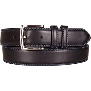image:imageNautica Mens Dress Leather Belt for Suits and Pants  Classic  Business  Fashion  Adjustable  Metal BuckleLogo Inlay Double Keeper  Black