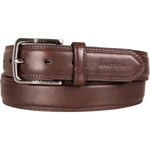 image:imageNautica Mens Dress Leather Belt for Suits and Pants  Classic  Business  Fashion  Adjustable  Metal BuckleLogo Inlay Double Stitch  Brown