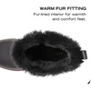 image:imageNautica Women Fur Chelsea Boots Winter Platform Chunky Low Heel Microsuede Comfortable amp Slip Resistant Ankle Mid Calf Boots for LadiesBlack