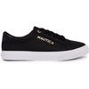 image:imageNautica Womens Fashion Sneaker Classic LowTop LaceUp Casual Shoe with Metal Side Logo and Soft Cushioned Comfort for Everyday WearBlack Metallic