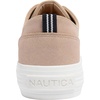image:imageNautica Womens Fashion Sneaker Classic LowTop LaceUp Casual Shoe with Metal Side Logo and Soft Cushioned Comfort for Everyday WearSand