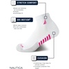 image:imageNautica Womens High Quarter Socks Moisture Wicking Cushioned Socks 6 PackBluePinkWhite