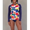 image:imageNautica Womens Long Sleeve Rashguard  QuickDry UPF Protection Swim Shirt Pool Beach Hiking Yoga VolleyballBlock Multi
