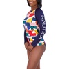 image:imageNautica Womens Long Sleeve Rashguard  QuickDry UPF Protection Swim Shirt Pool Beach Hiking Yoga VolleyballBlock Multi