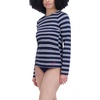 image:imageNautica Womens Long Sleeve Rashguard  QuickDry UPF Protection Swim Shirt Pool Beach Hiking Yoga VolleyballBlue White