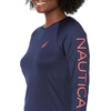 image:imageNautica Womens Long Sleeve Rashguard  QuickDry UPF Protection Swim Shirt Pool Beach Hiking Yoga VolleyballDeep Sea