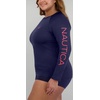 image:imageNautica Womens Long Sleeve Rashguard  QuickDry UPF Protection Swim Shirt Pool Beach Hiking Yoga VolleyballDeepsea