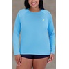 image:imageNautica Womens Long Sleeve Rashguard  QuickDry UPF Protection Swim Shirt Pool Beach Hiking Yoga VolleyballLight Blue