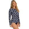 image:imageNautica Womens Long Sleeve Rashguard  QuickDry UPF Protection Swim Shirt Pool Beach Hiking Yoga VolleyballNavy White