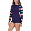 image:imageNautica Womens Long Sleeve Rashguard  QuickDry UPF Protection Swim Shirt Pool Beach Hiking Yoga VolleyballPrep Stripe