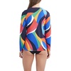 image:imageNautica Womens Long Sleeve Rashguard  QuickDry UPF Protection Swim Shirt Pool Beach Hiking Yoga VolleyballPrint