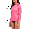 image:imageNautica Womens Long Sleeve Rashguard  QuickDry UPF Protection Swim Shirt Pool Beach Hiking Yoga VolleyballPrint
