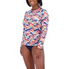 image:imageNautica Womens Long Sleeve Rashguard  QuickDry UPF Protection Swim Shirt Pool Beach Hiking Yoga VolleyballRainbow