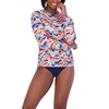 image:imageNautica Womens Long Sleeve Rashguard  QuickDry UPF Protection Swim Shirt Pool Beach Hiking Yoga VolleyballRainbow