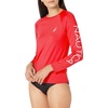 image:imageNautica Womens Long Sleeve Rashguard  QuickDry UPF Protection Swim Shirt Pool Beach Hiking Yoga VolleyballRed