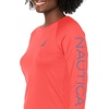 image:imageNautica Womens Long Sleeve Rashguard  QuickDry UPF Protection Swim Shirt Pool Beach Hiking Yoga VolleyballRed