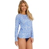 image:imageNautica Womens Long Sleeve Rashguard  QuickDry UPF Protection Swim Shirt Pool Beach Hiking Yoga VolleyballSeablue