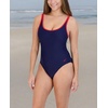 image:imageNautica Womens OnePiece Swimsuit  Slimming Tummy Control Bathing Suit QuickDry Fabric Bikini SwimsuitNavy Red