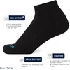 image:imageNautica Womens Quarter Socks Moisture Wicking Cushion Athletic Socks 6 PackAll Black